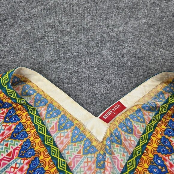Ruby Yaya Kaftan Womens Large Multicolor‎ Boho Tassel Embellished Top Festival - Picture 5 of 14